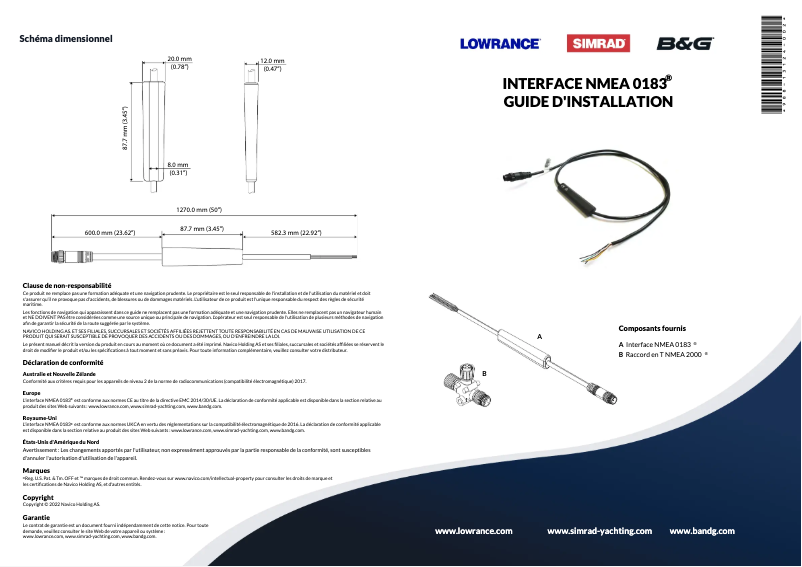 Page 1 of the manual User Manual Simrad NMEA 0183 Interface