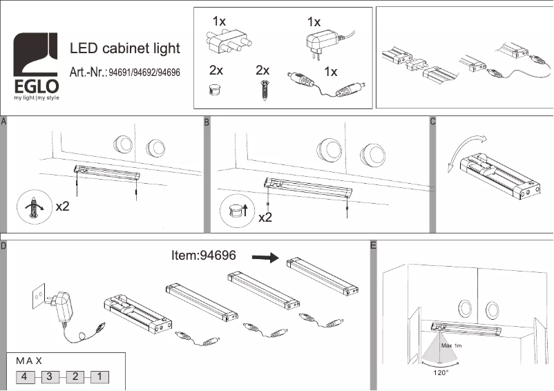 Page 1 of the manual User Manual Eglo Vendres