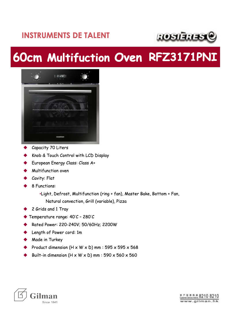 First page image of the manual for RFZ3171PNI