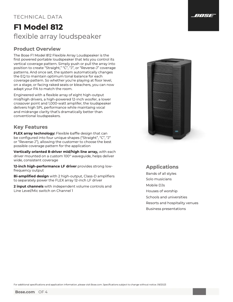 First page image of the manual for F1 Model 812