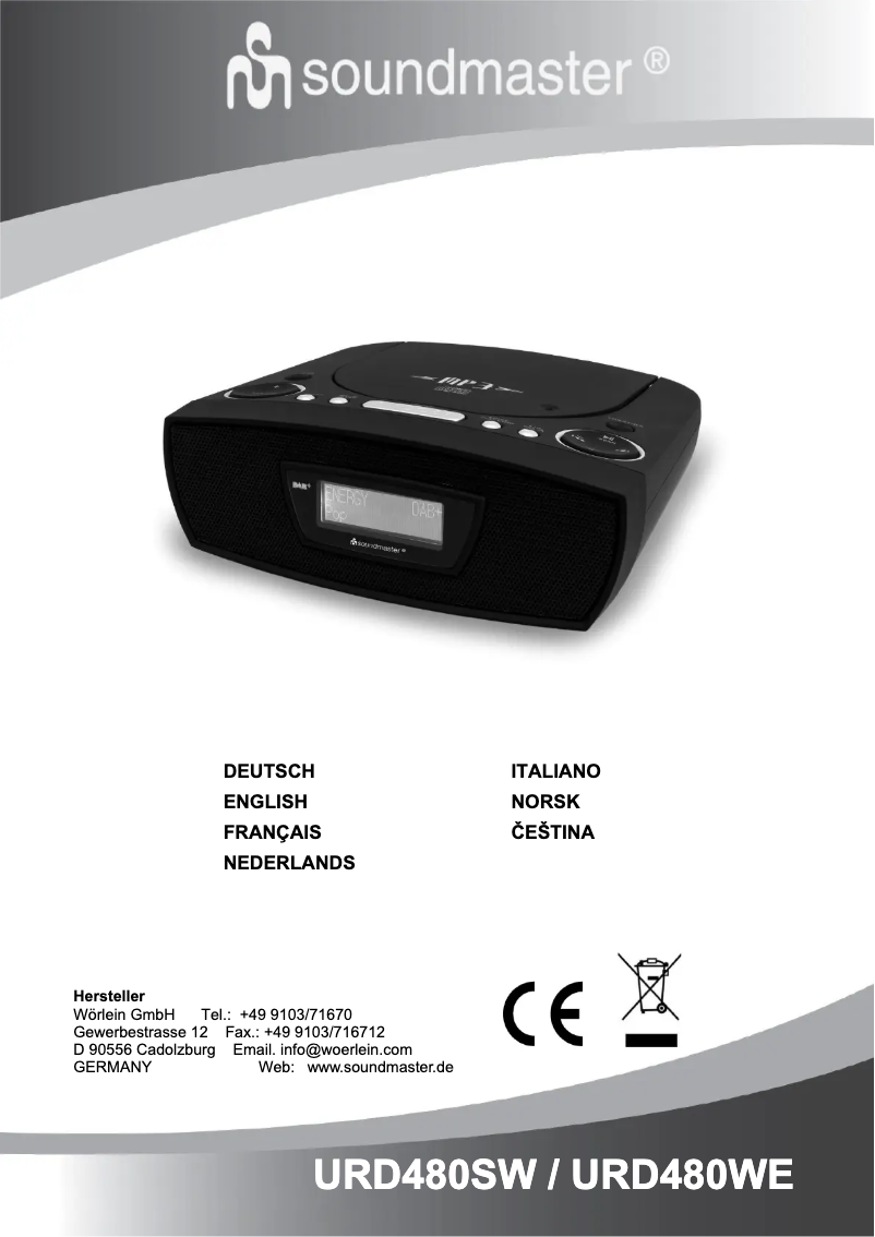 Page 1 of the manual User Manual Soundmaster URD480