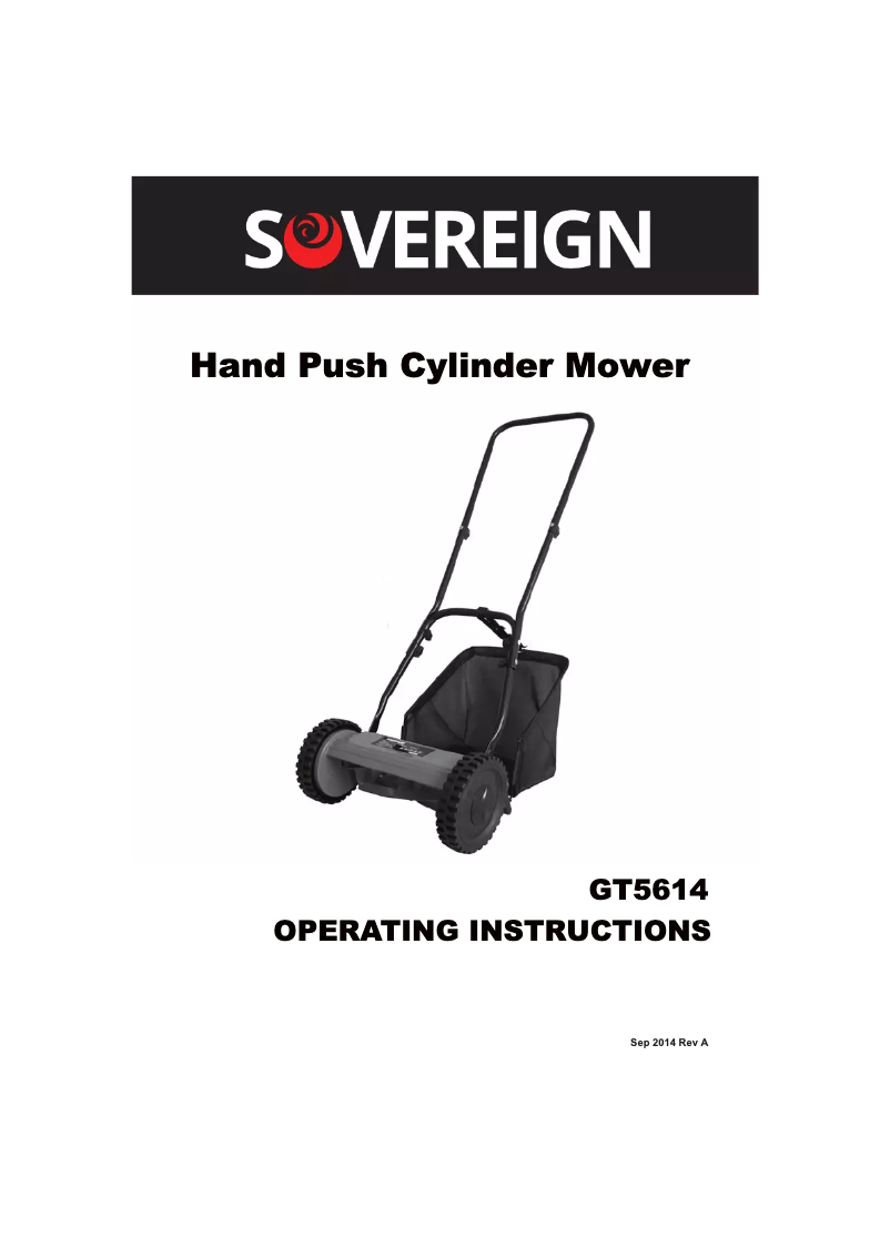 Page 1 of the manual User Manual Sovereign GT5614