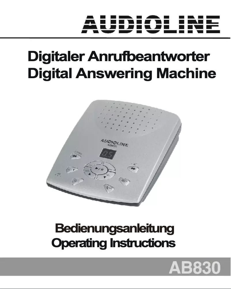 First page image of the manual for AB830