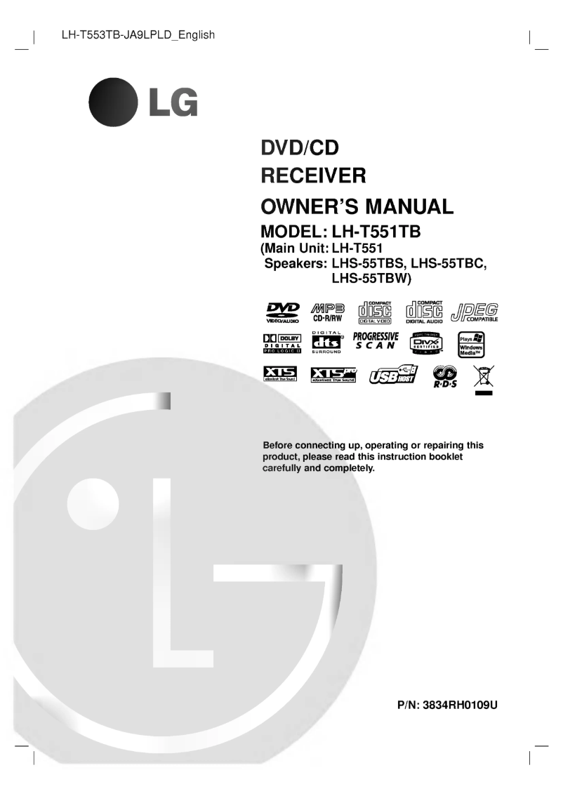 First page image of the manual for LH-T553TB