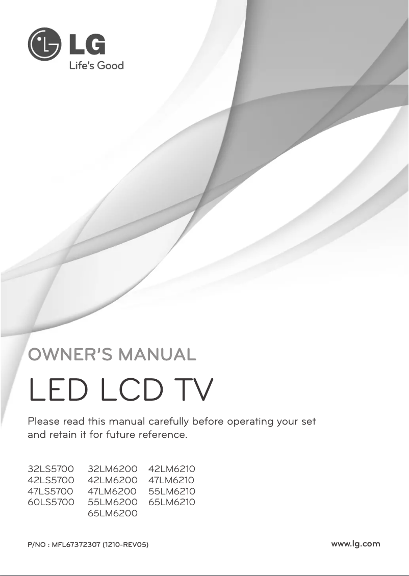 First page image of the manual for 65LM6210
