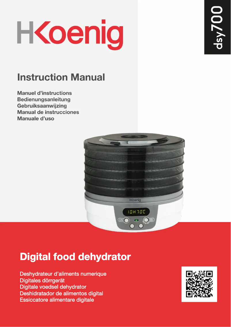 Page 1 de la notice Manuel utilisateur H.Koenig DSY700