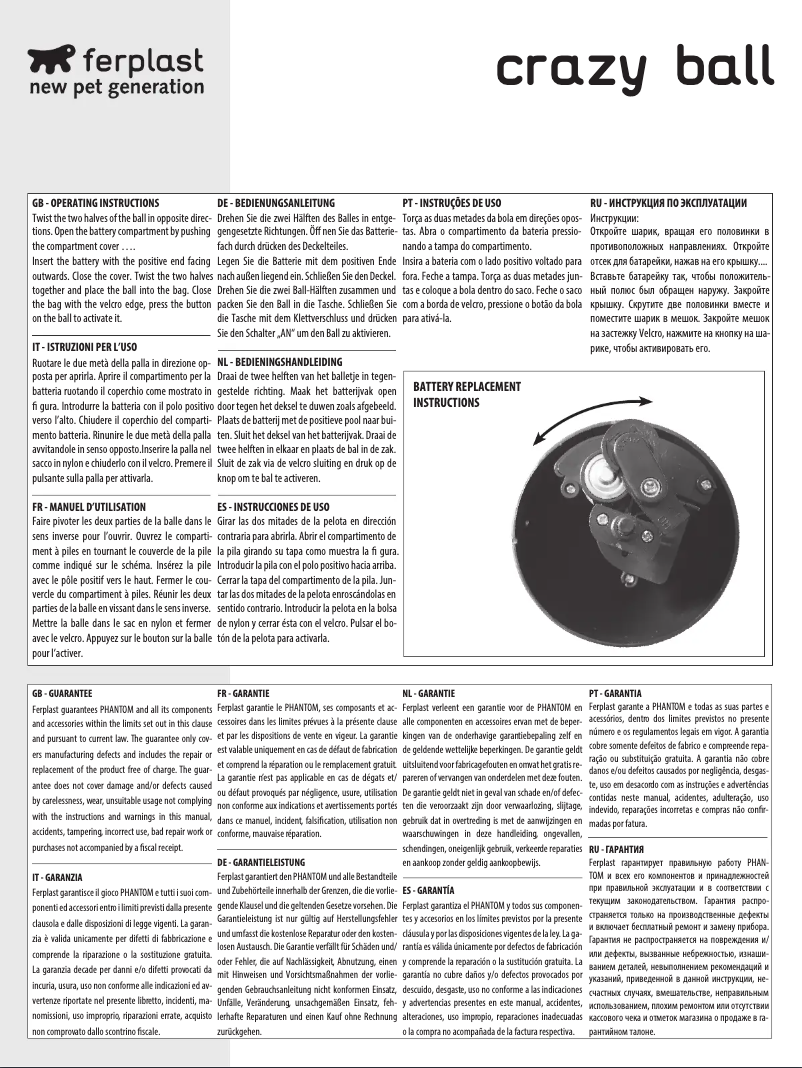 First page image of the manual for Crazy Ball