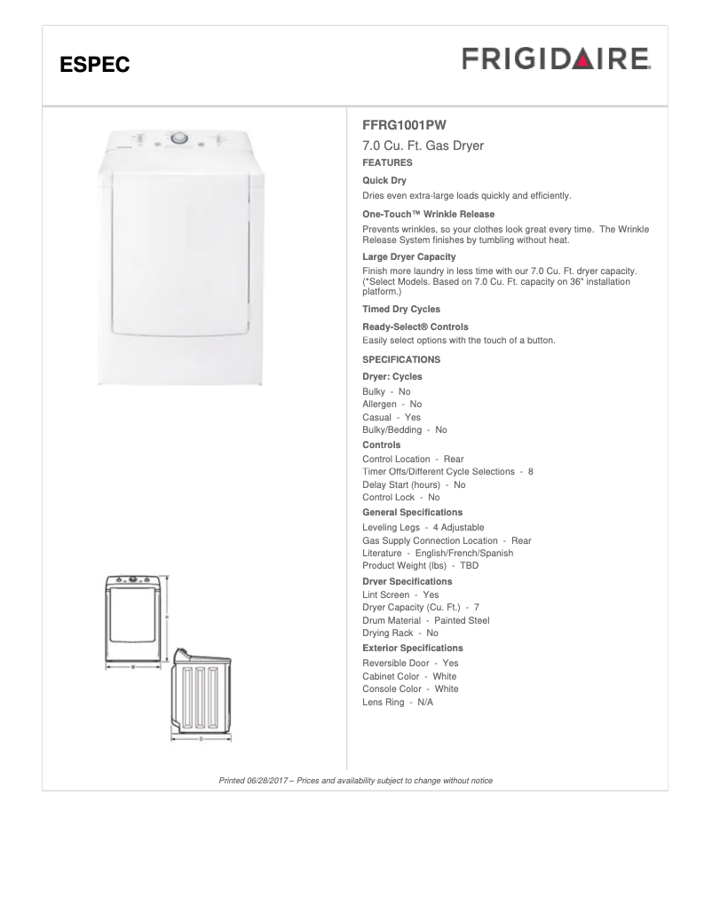 First page image of the manual for FFRE4120S