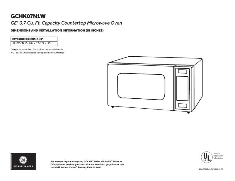 First page image of the manual for GCHK07N1WBB