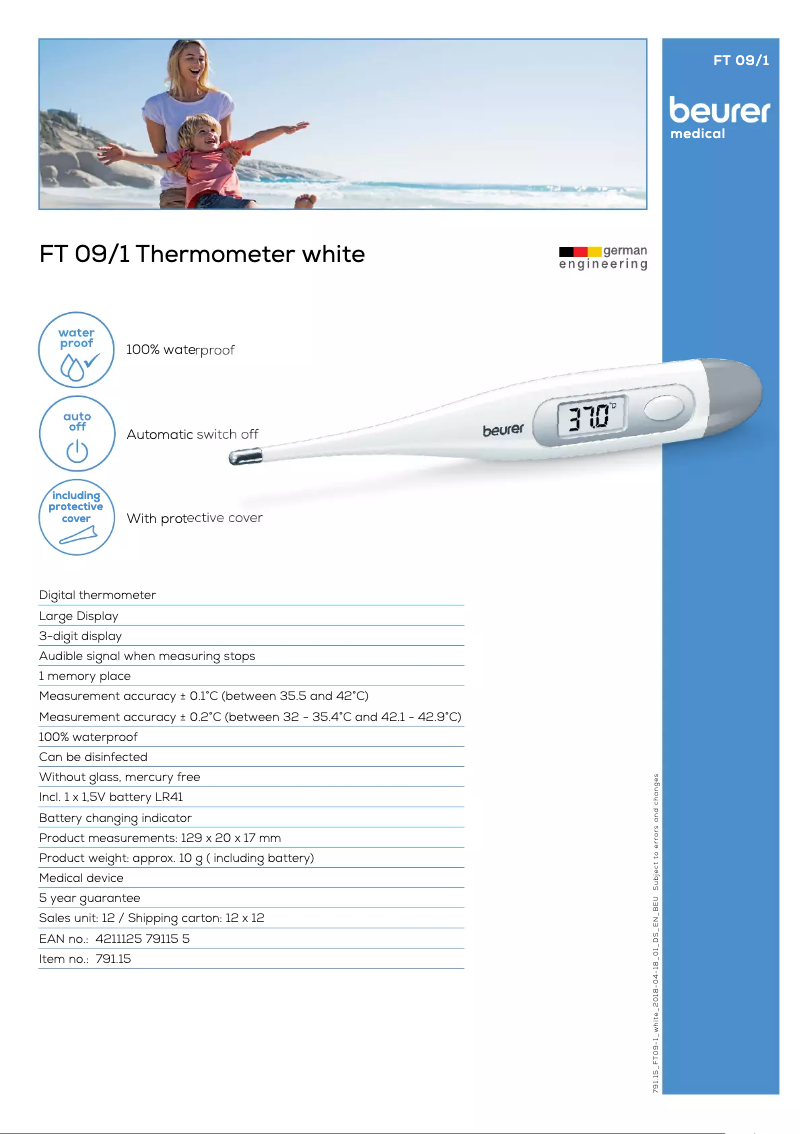 First page image of the manual for FT 09