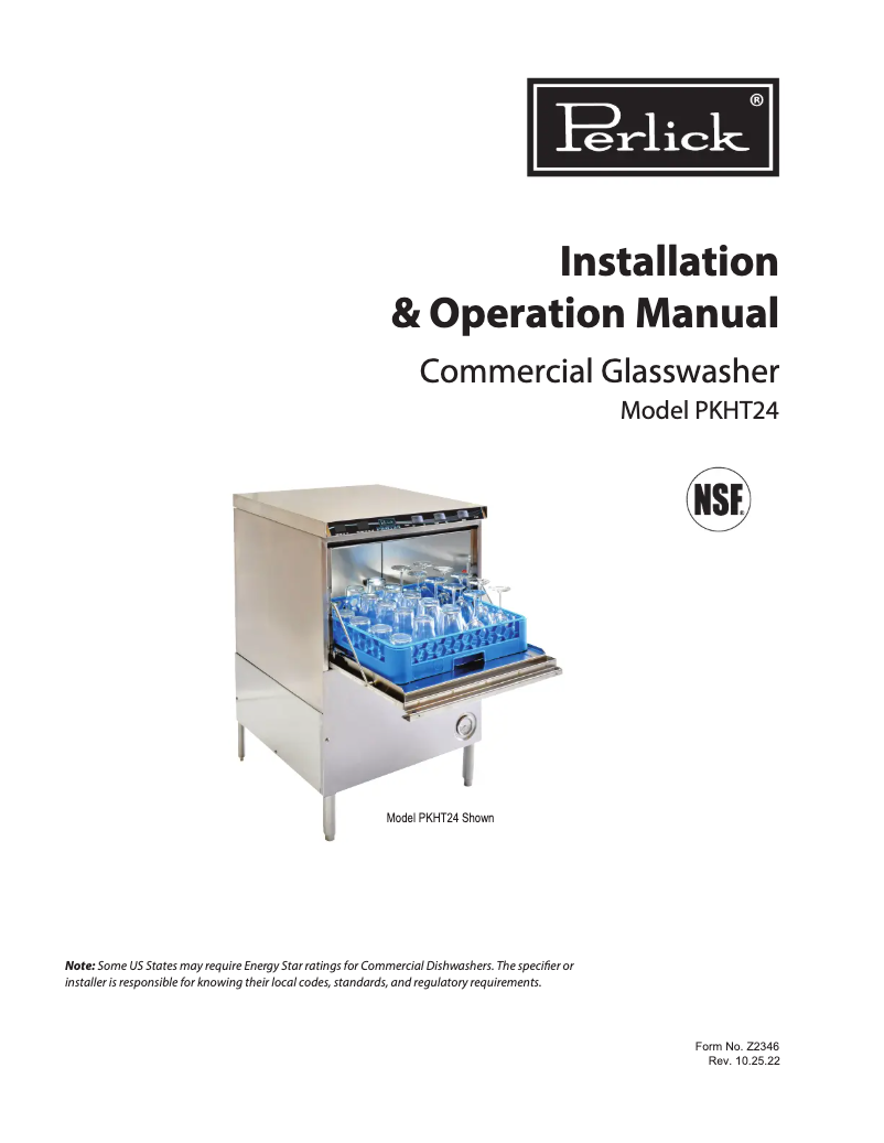 First page image of the manual for PKHT24