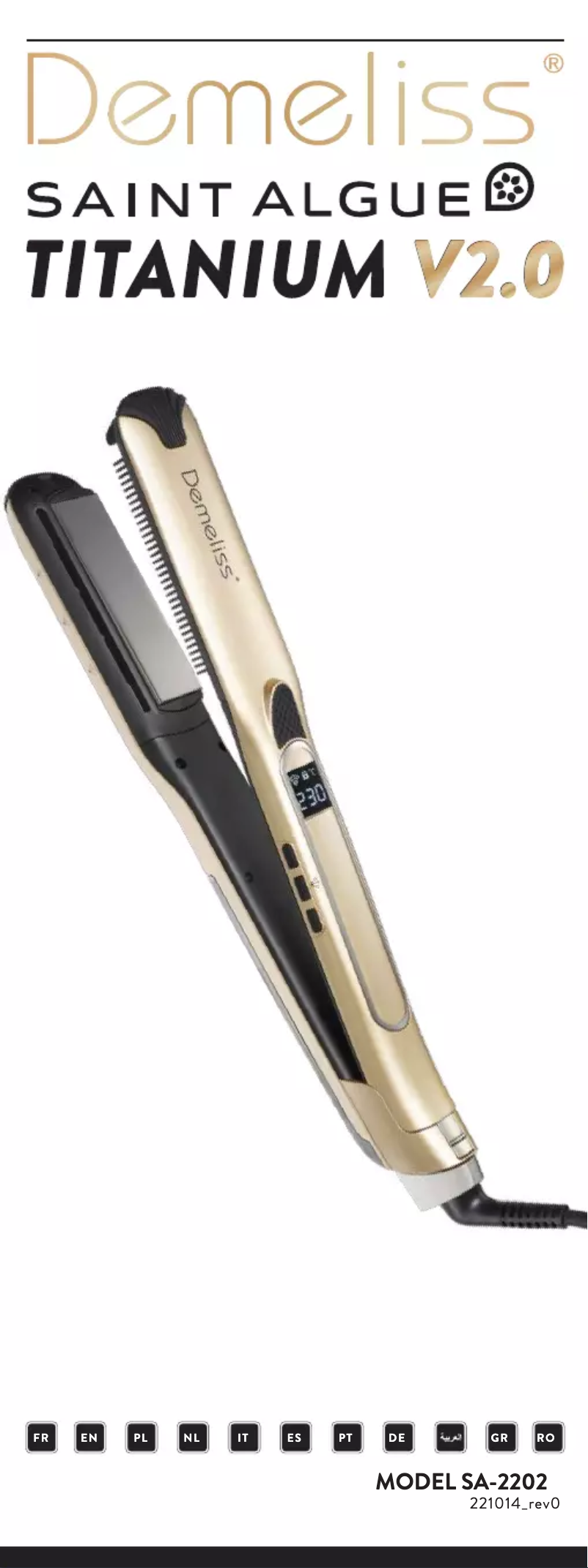 First page image of the manual for Demeliss Titanium V2.0 SA-2202