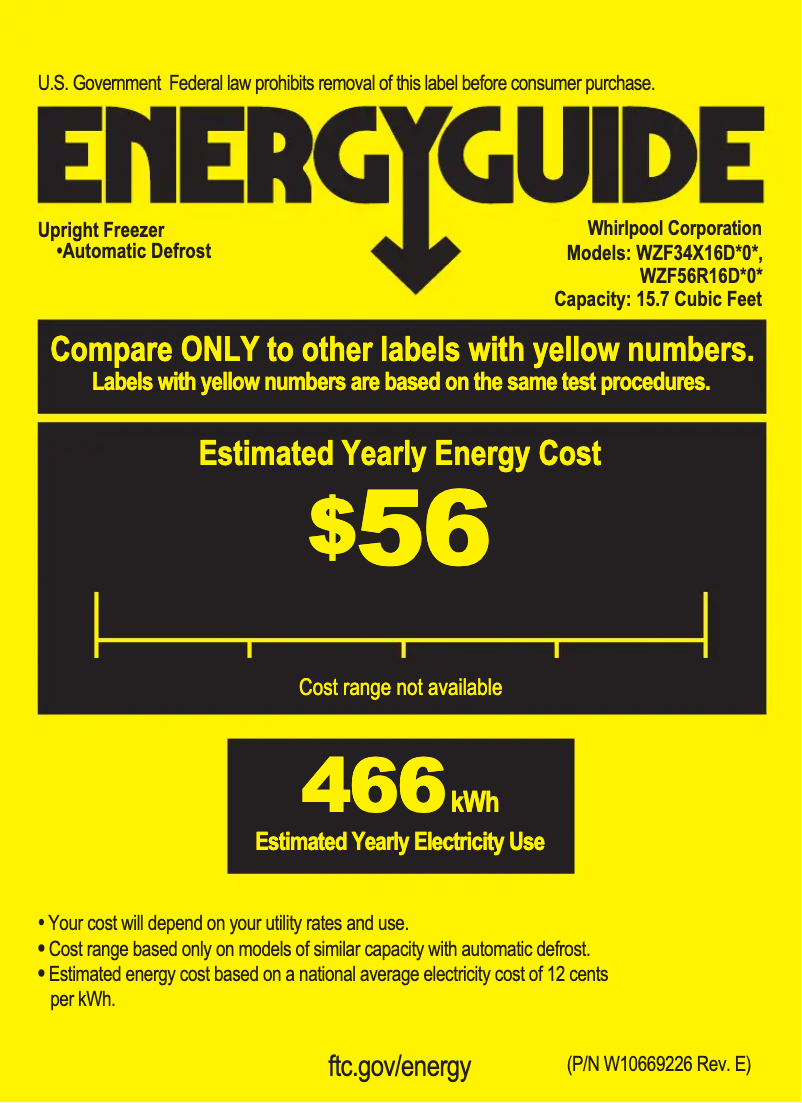 Page 1 of the manual Energy Label Whirlpool WZF56R16D