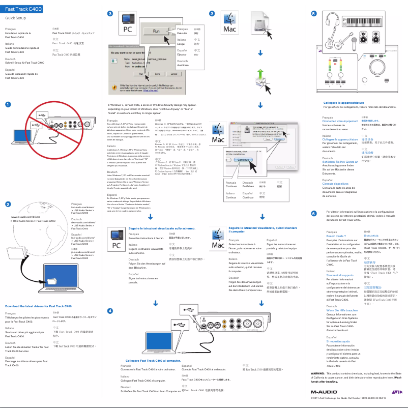Page 1 of the manual User Manual M-Audio Fast Track C400