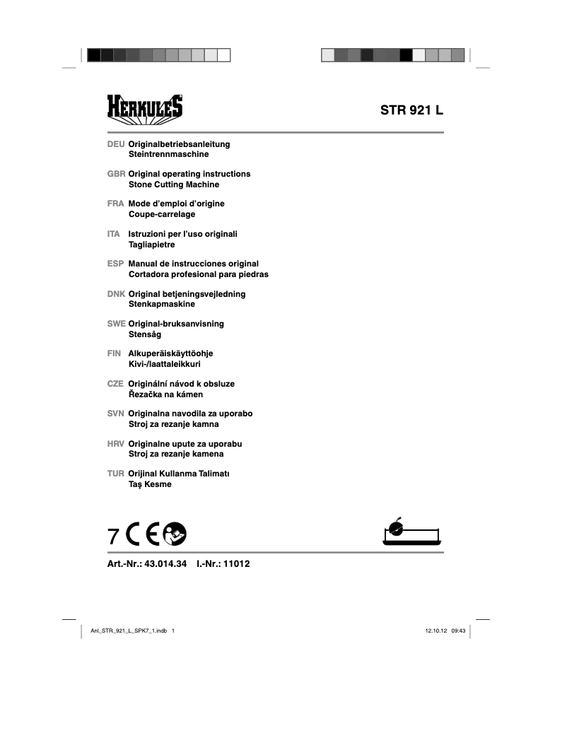 Page 1 of the manual User Manual Herkules STR 921 L