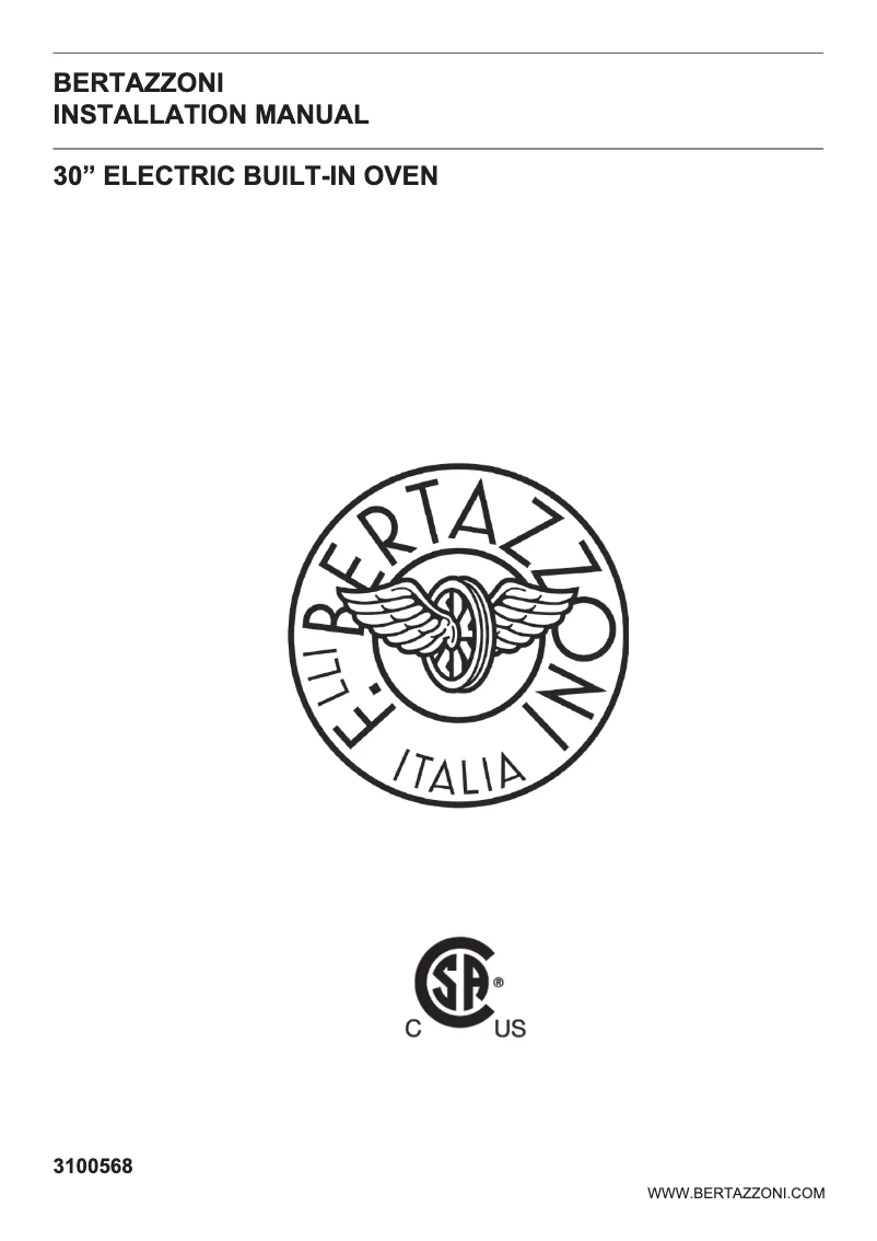 First page image of the manual for PROF30FSEXT