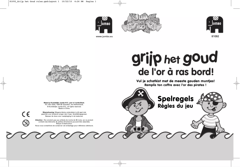 First page image of the manual for Grijp het Goud