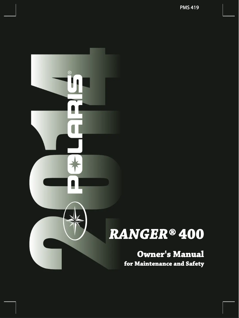 Page 1 of the manual User Manual Polaris Ranger 400 (2014)