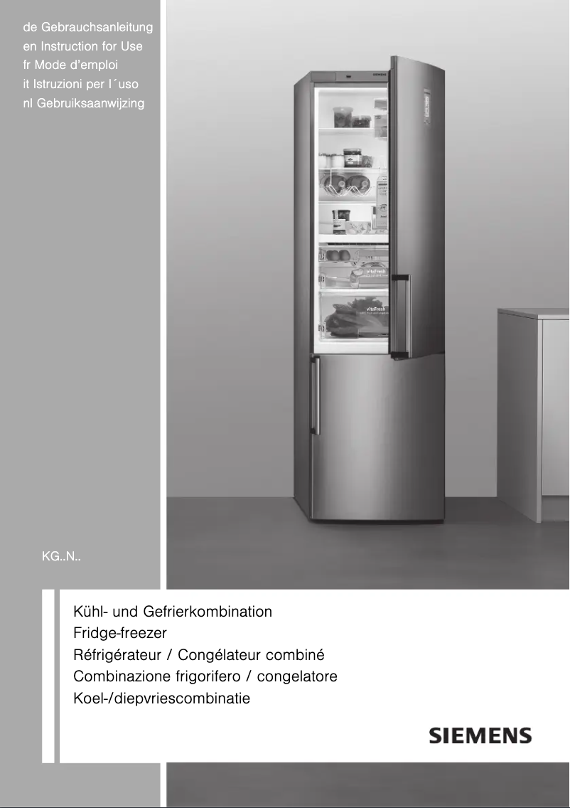 Page 1 of the manual User Manual Siemens KG36NS51
