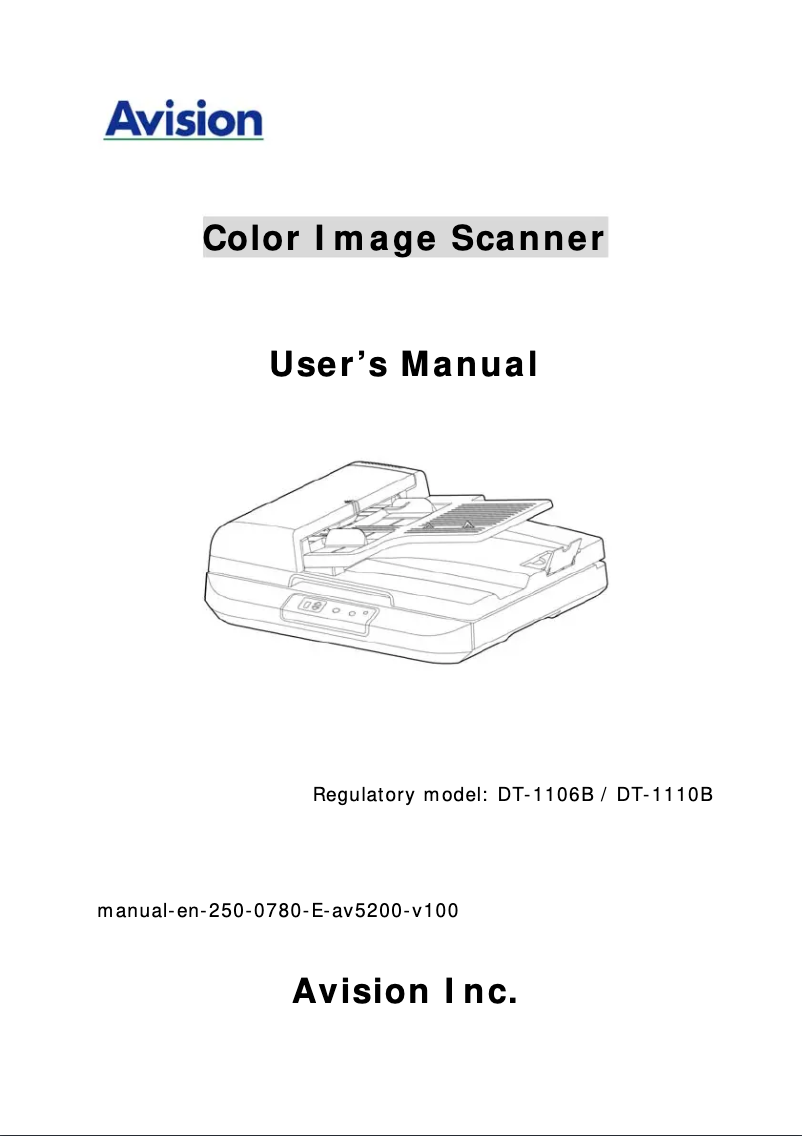 First page image of the manual for AV5200