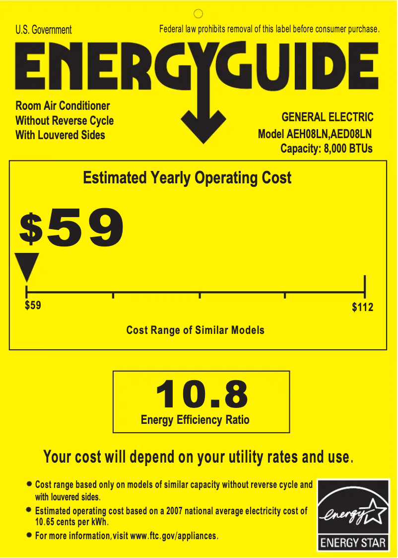First page image of the manual for AEH08LN