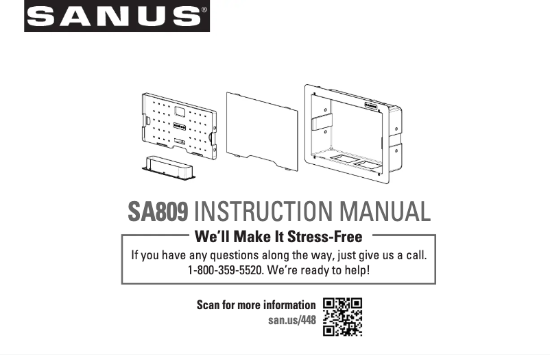 First page image of the manual for SA809