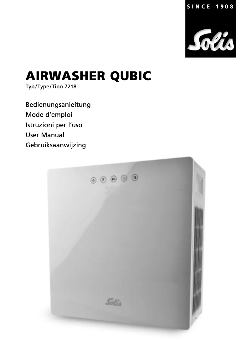 Page 1 of the manual User Manual Solis Airwasher Qubic 7218