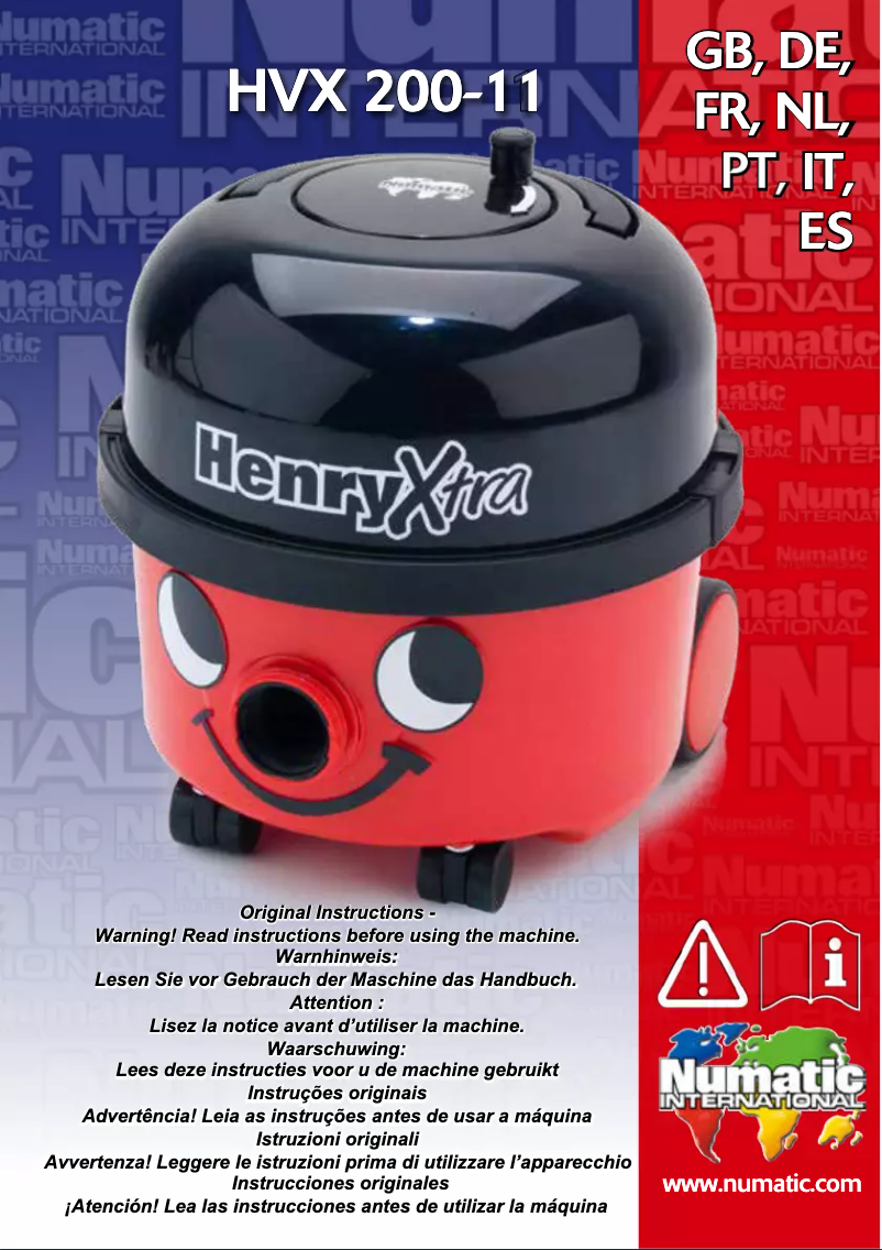 First page image of the manual for Henry Xtra HVX200-11