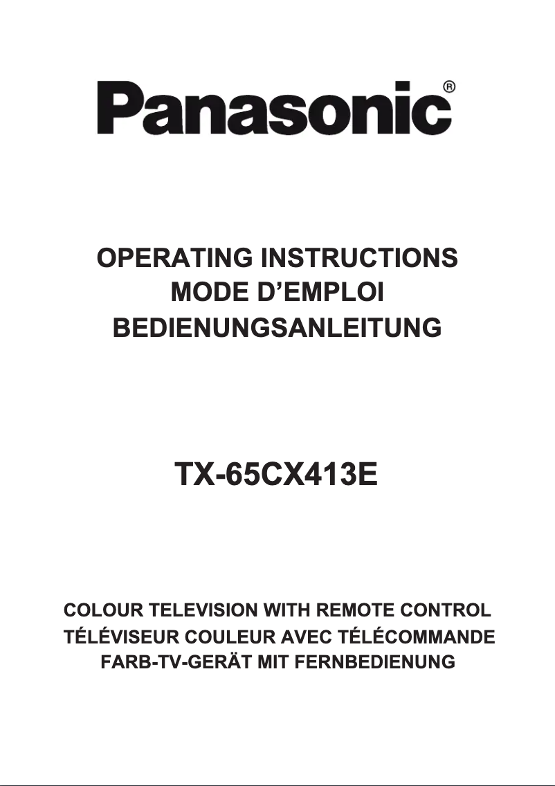 First page image of the manual for Viera TX-65CX413E