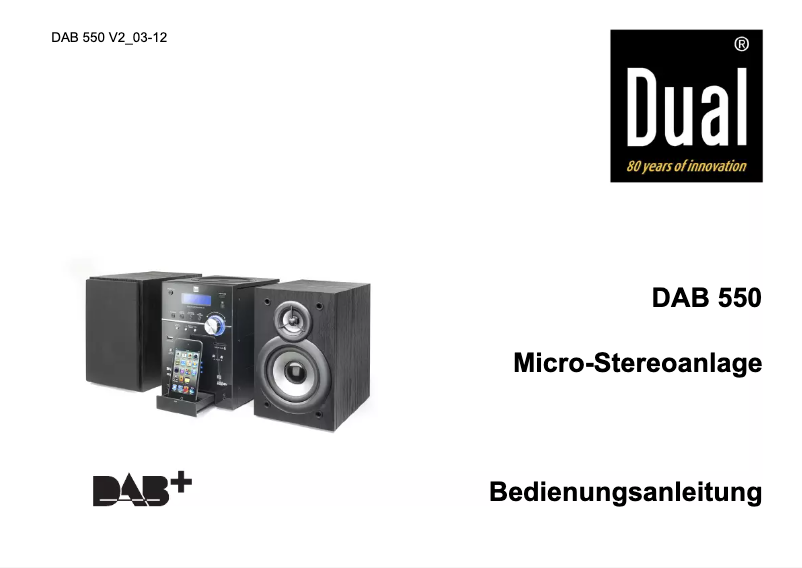 First page image of the manual for DAB 550