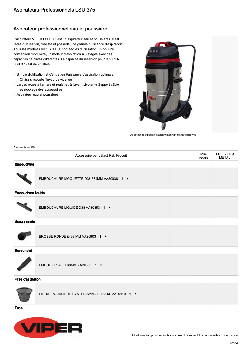 First page image of the manual for LSU375