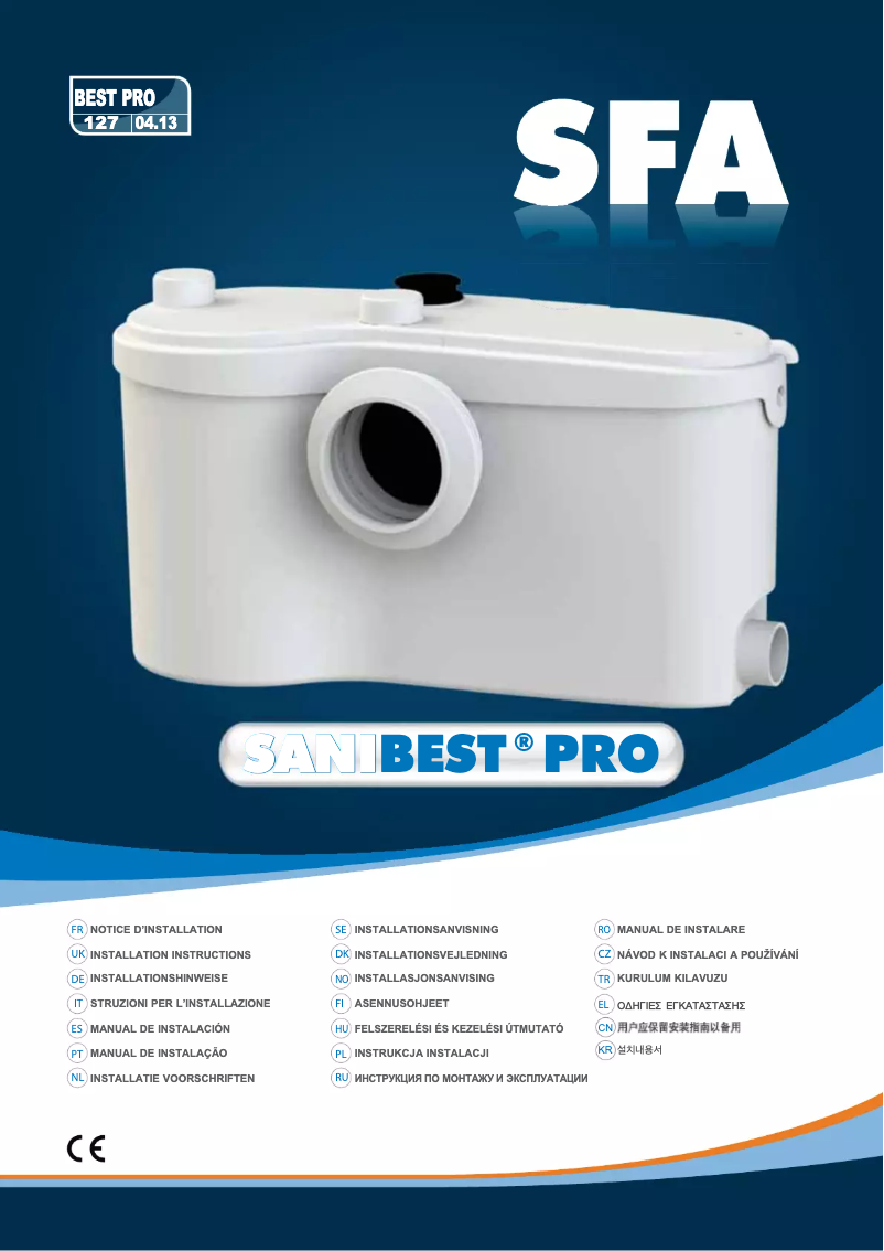 Page 1 of the manual User Manual Sanibroyeur Sanibest Pro