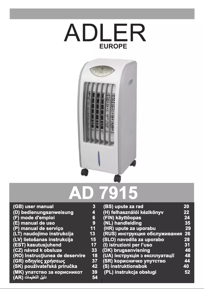 Page 1 of the manual User Manual Adler AD 7915