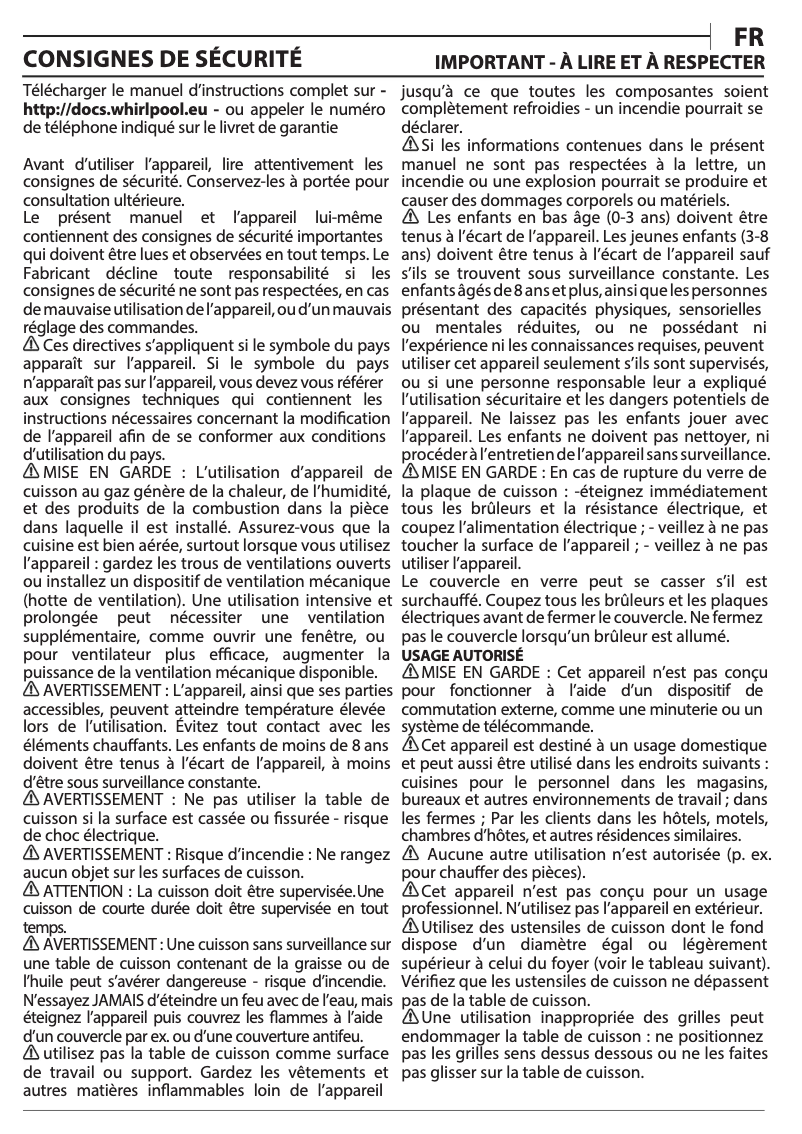 First page image of the manual for POW 75D2/NB FR