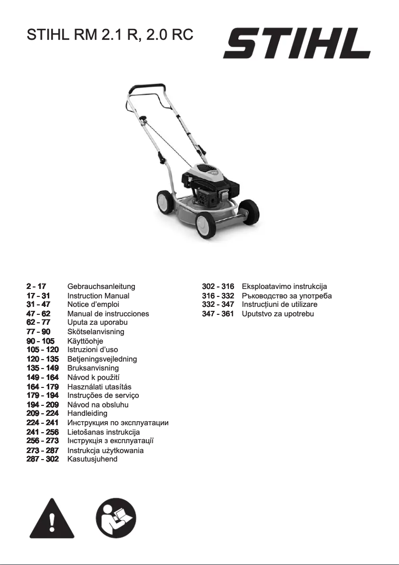 Page 1 of the manual User Manual Stihl RM 2 RC