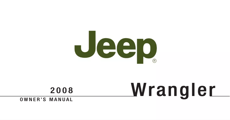 First page image of the manual for Wrangler (2008)