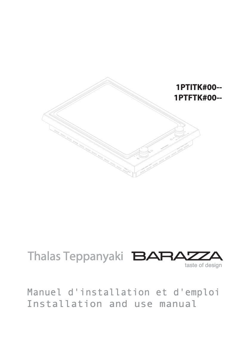 Page 1 of the manual User Manual Barazza 1PTFTK