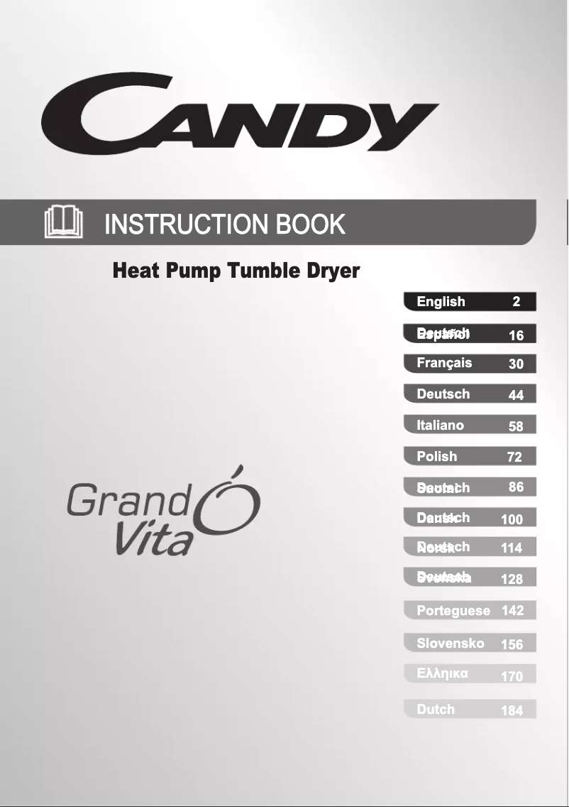 Page 1 of the manual User Manual Candy GVH D913A2