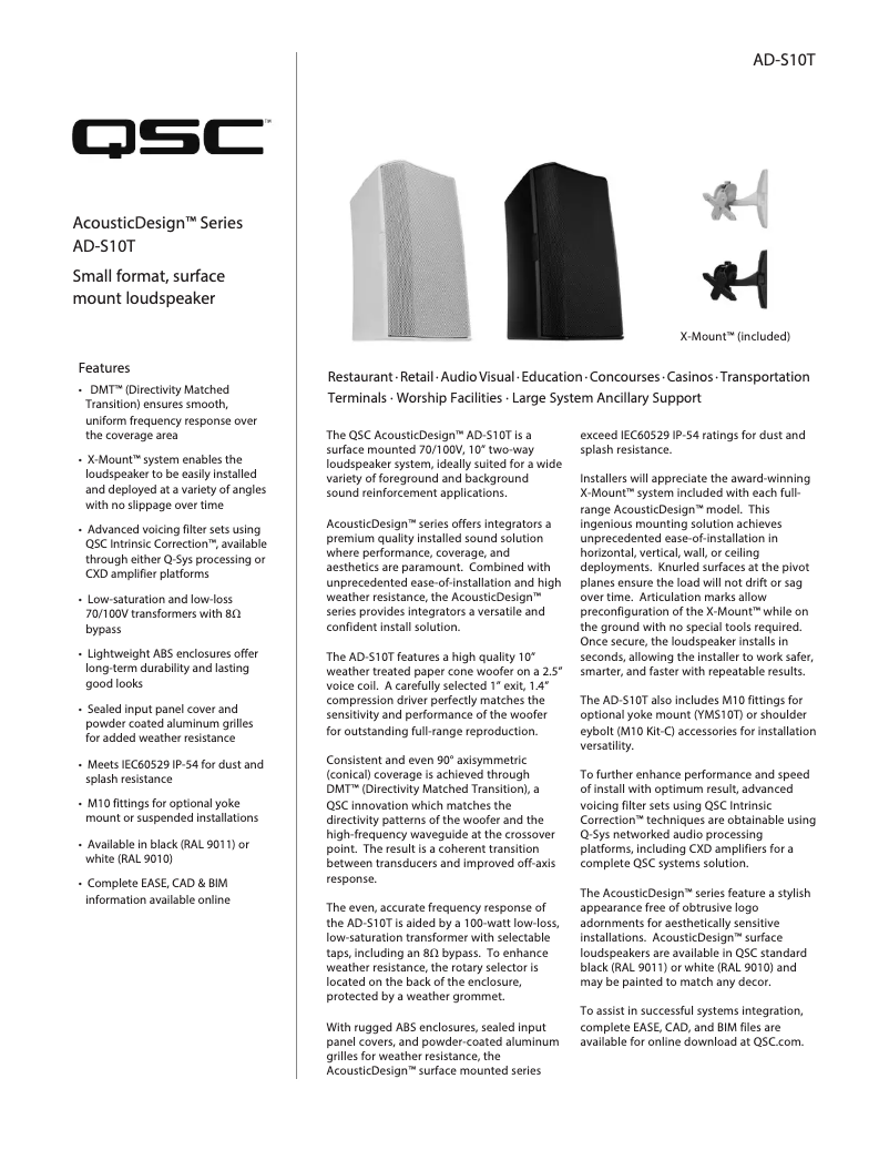 First page image of the manual for AD-S10T