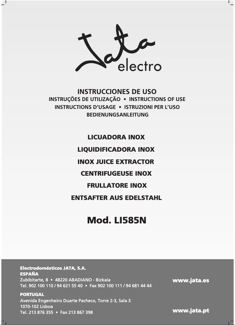 Page 1 of the manual User Manual Jata LI585N