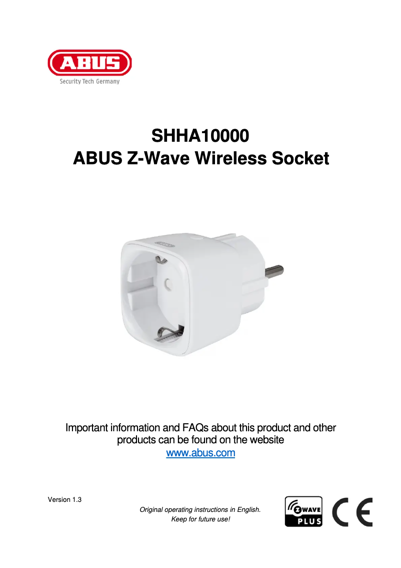 Page 1 de la notice Manuel utilisateur Abus SHHA10000