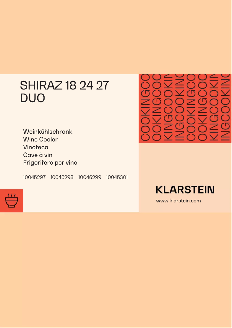 Page 1 of the manual User Manual Klarstein Shiraz 24