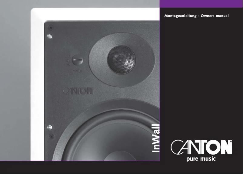 First page image of the manual for InWall 480