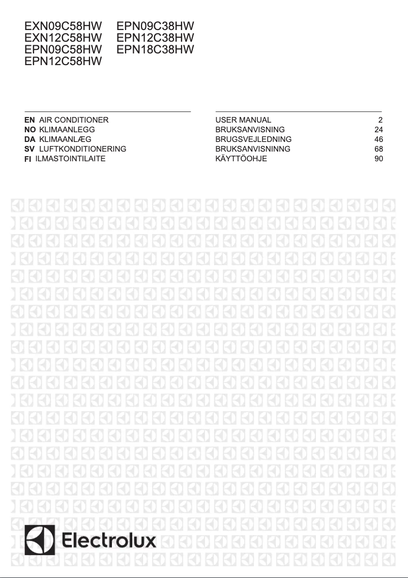 Page 1 of the manual User Manual Electrolux EPN18C38HWI