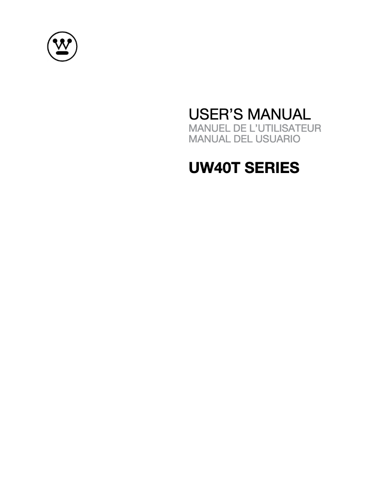 Image de la première page du manuel de l'appareil UW40TC1W