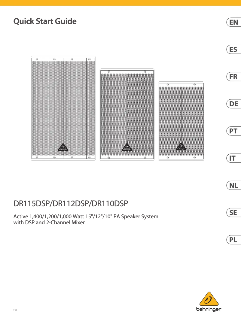 First page image of the manual for DR110DSP