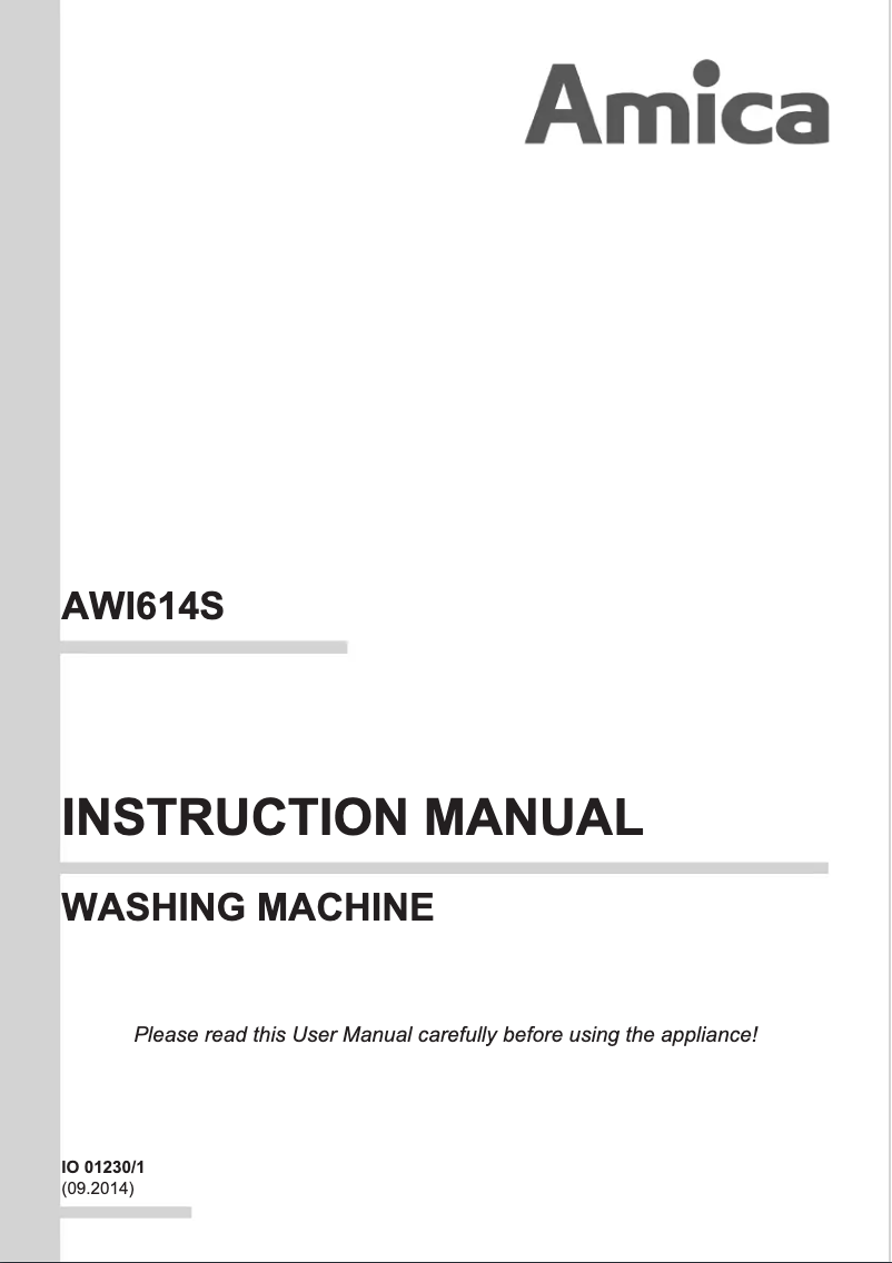 Page 1 of the manual User Manual Amica AWI614S