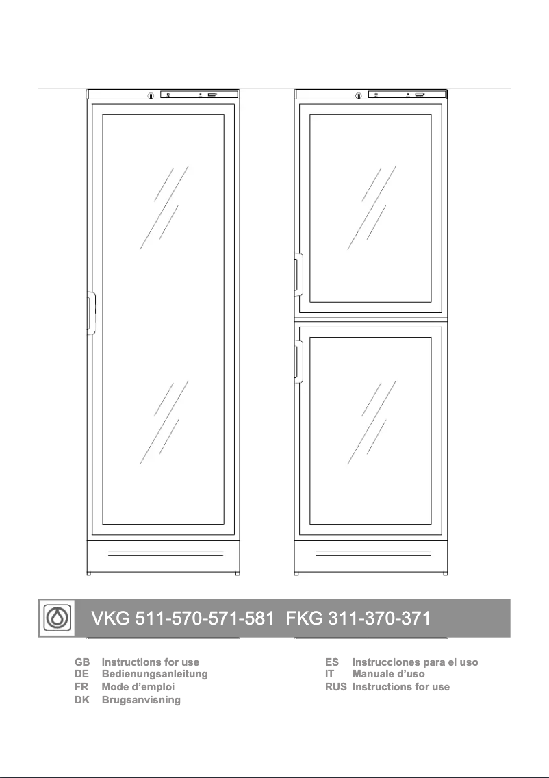 Page 1 of the manual User Manual Vestfrost VKG 570