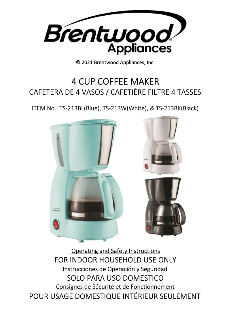 Page 1 of the manual User Manual Brentwood TS-213W