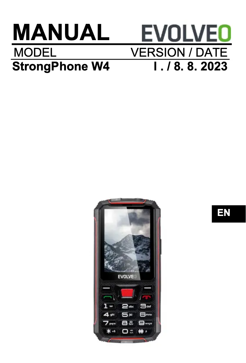 Page 1 of the manual User Manual Evolveo StrongPhone W4